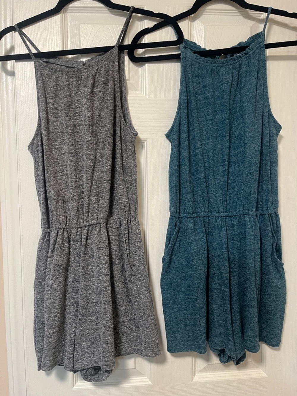 Old Navy Grey & Teal Knit Rompers